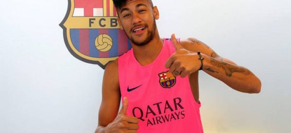 Neymar is back to training but still apart from the rest of the team